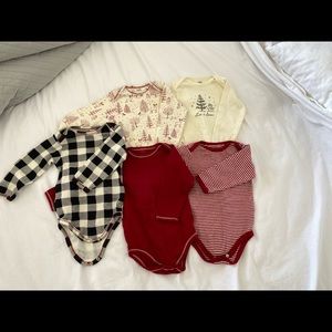 5 onesies from Touched by Nature organic cotton